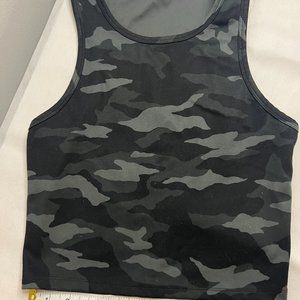 Balance Collection Women's Camo Crop Top Sleeveless Pullover Gray Black